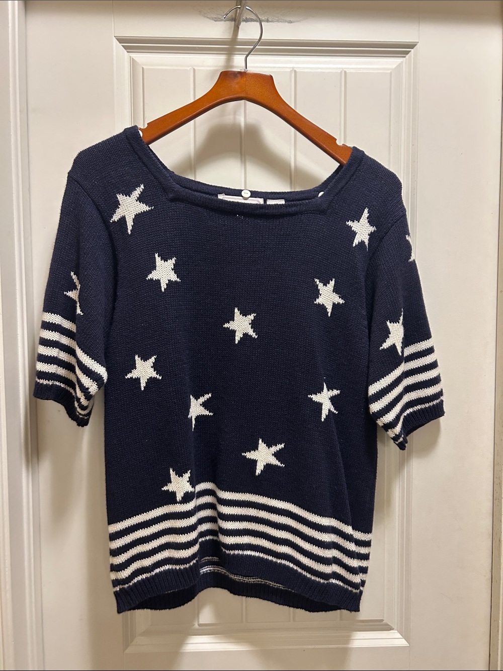 Vintage Bechamel M Navy Knit Sweater stars